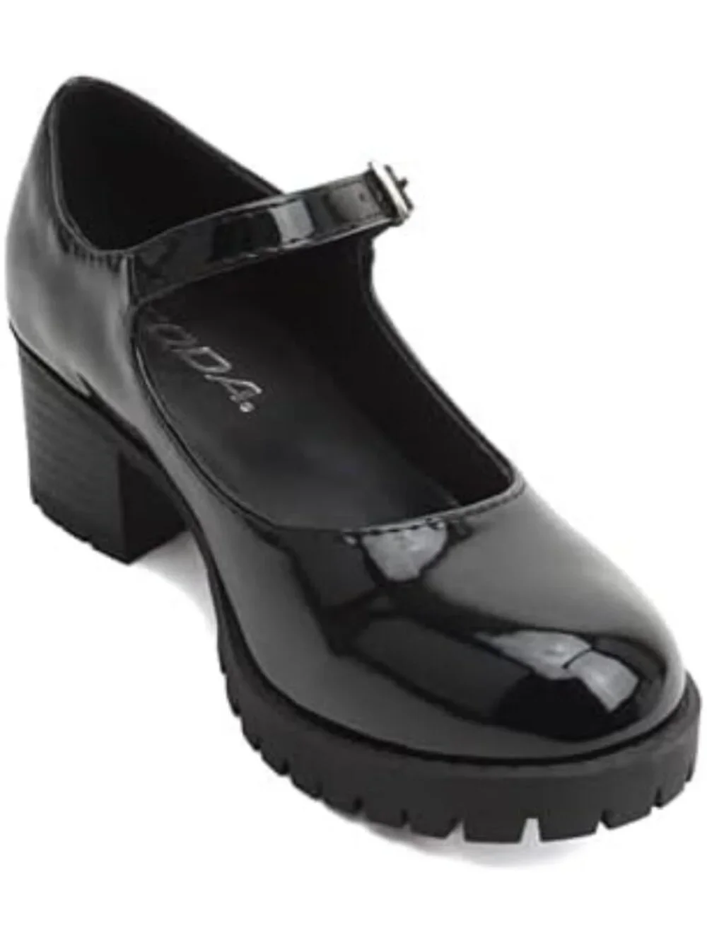 Stylish Girls' Mary Jane Block Heel Shoes with Adjustable Strap & Lug Sole